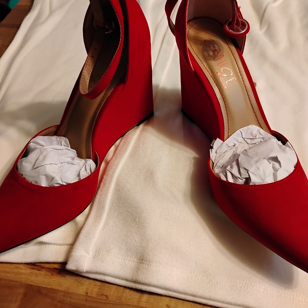 Red Wedge Heels